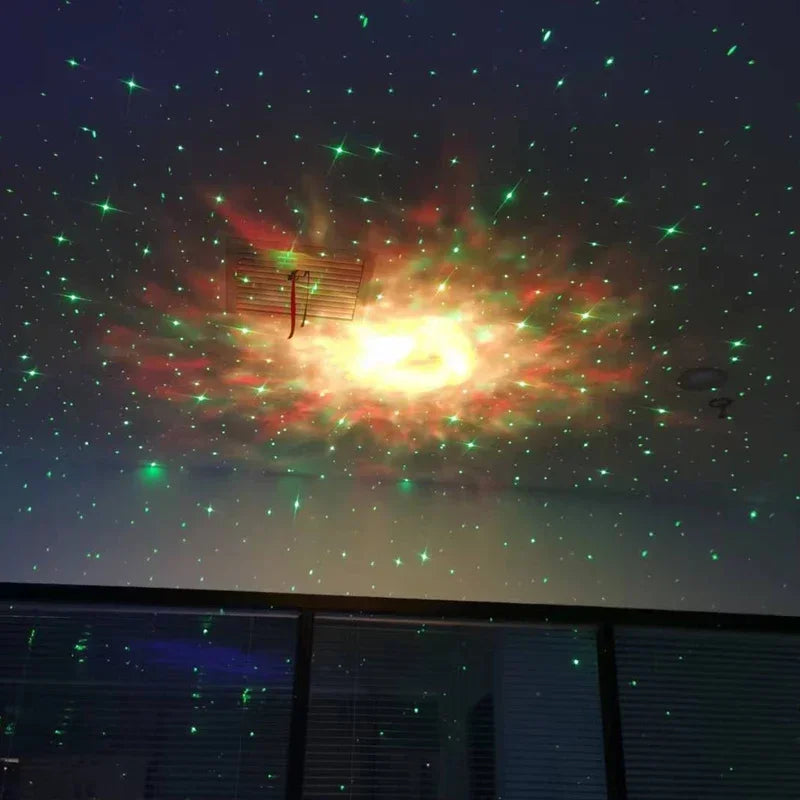 Astronauta projetor de luz de galáxia