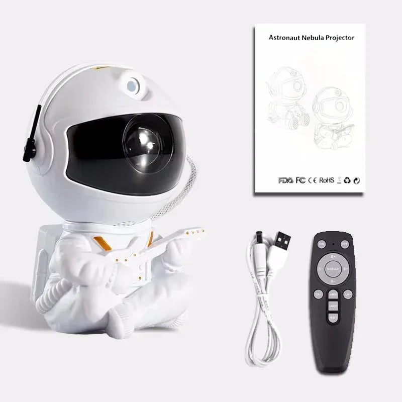 Astronauta projetor de luz de galáxia