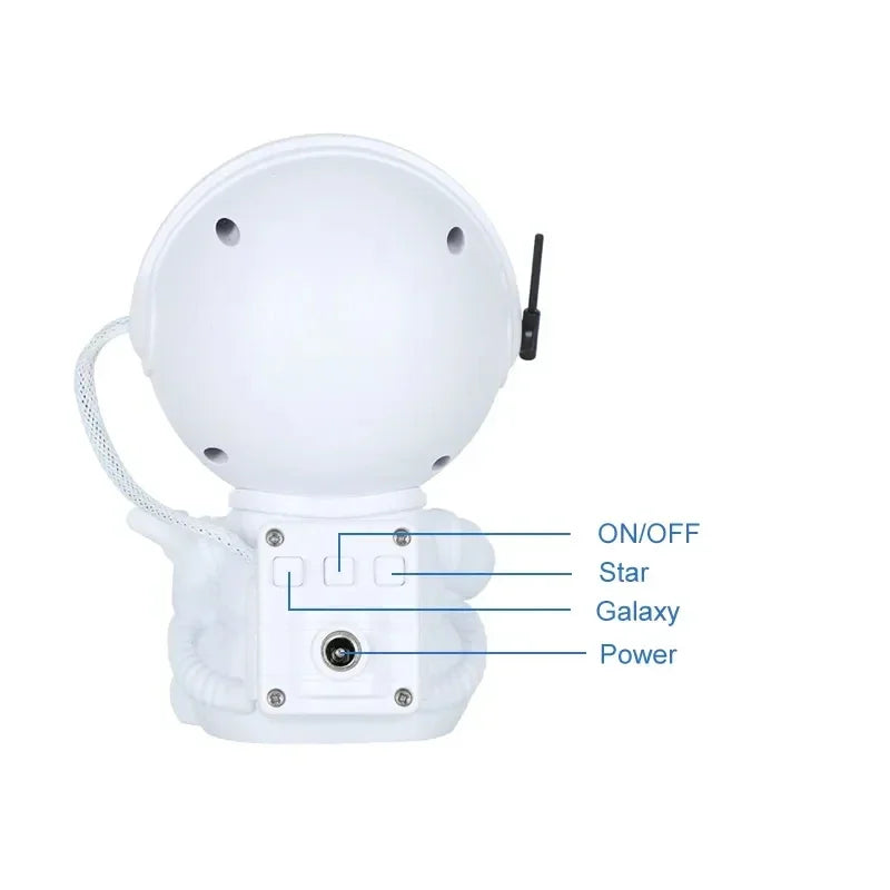 Astronauta projetor de luz de galáxia