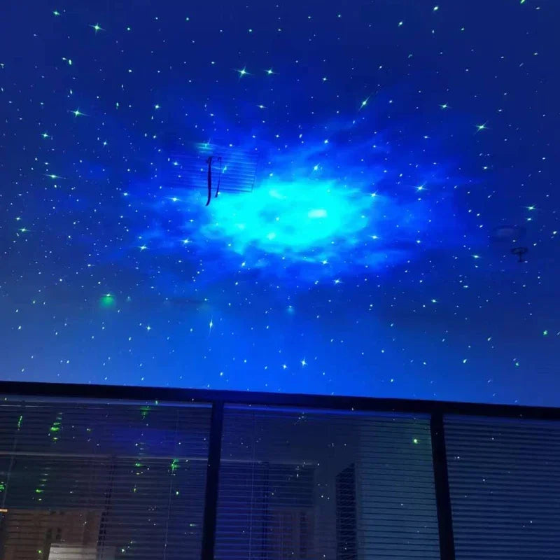 Astronauta projetor de luz de galáxia