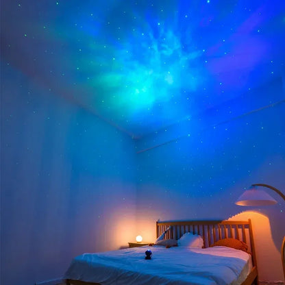 Astronauta projetor de luz de galáxia