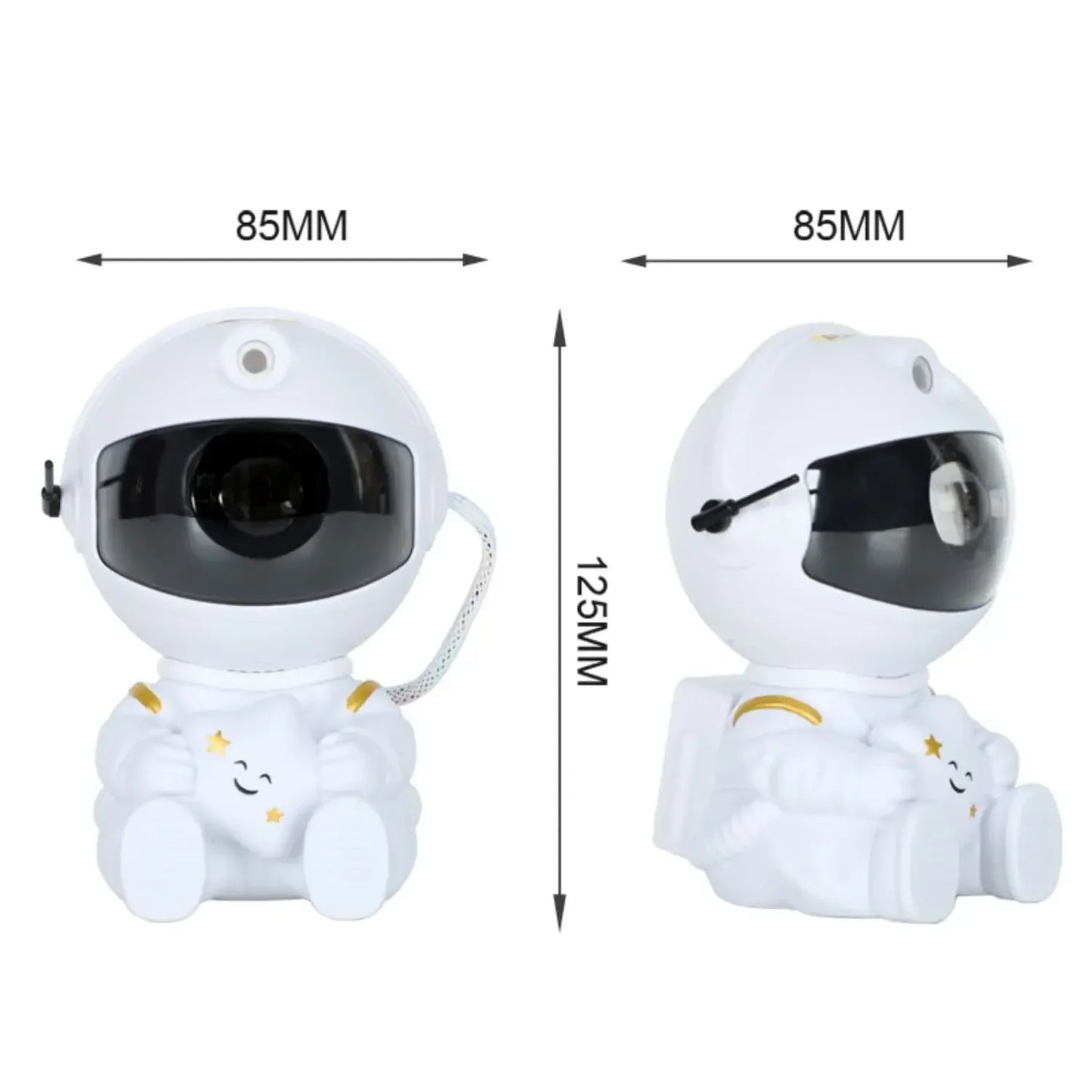 Astronauta projetor de luz de galáxia