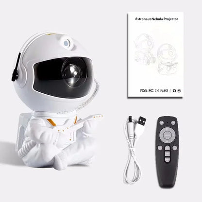 Astronauta projetor de luz de galáxia