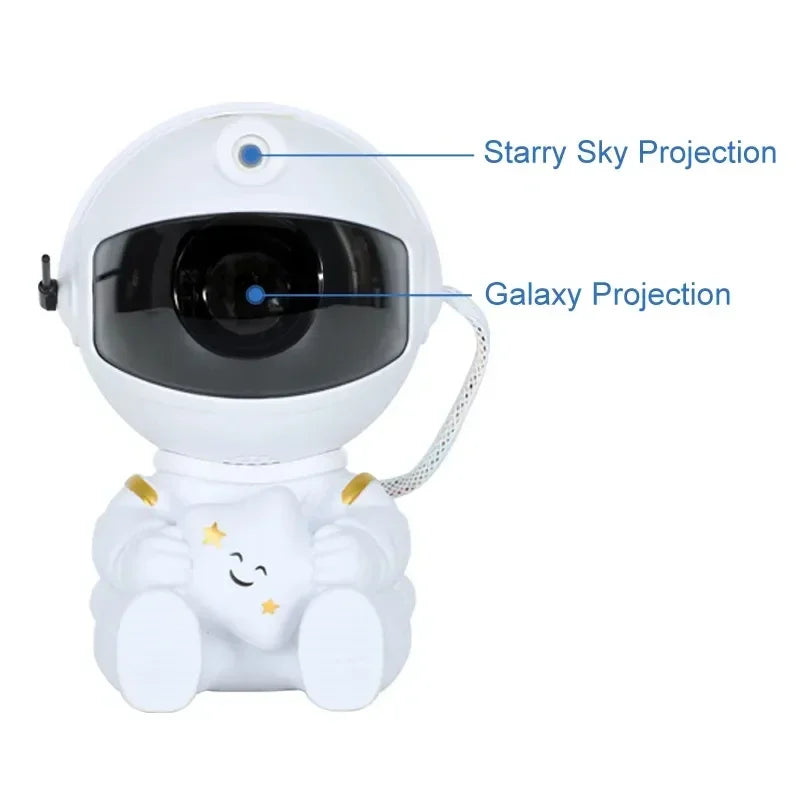 Astronauta projetor de luz de galáxia