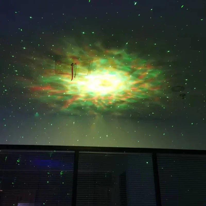 Astronauta projetor de luz de galáxia