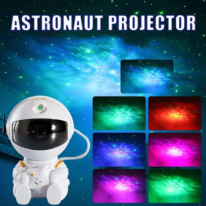 Astronauta projetor de luz de galáxia