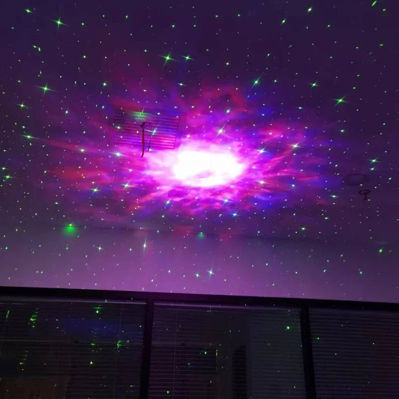 Astronauta projetor de luz de galáxia